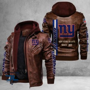 New York Giants NFL Style Leather Jacket For Fans