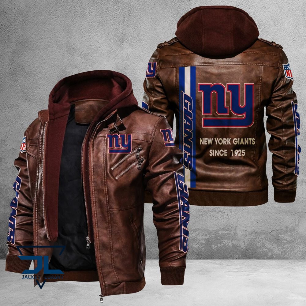 New York Giants NFL Style Leather Jacket For Fans