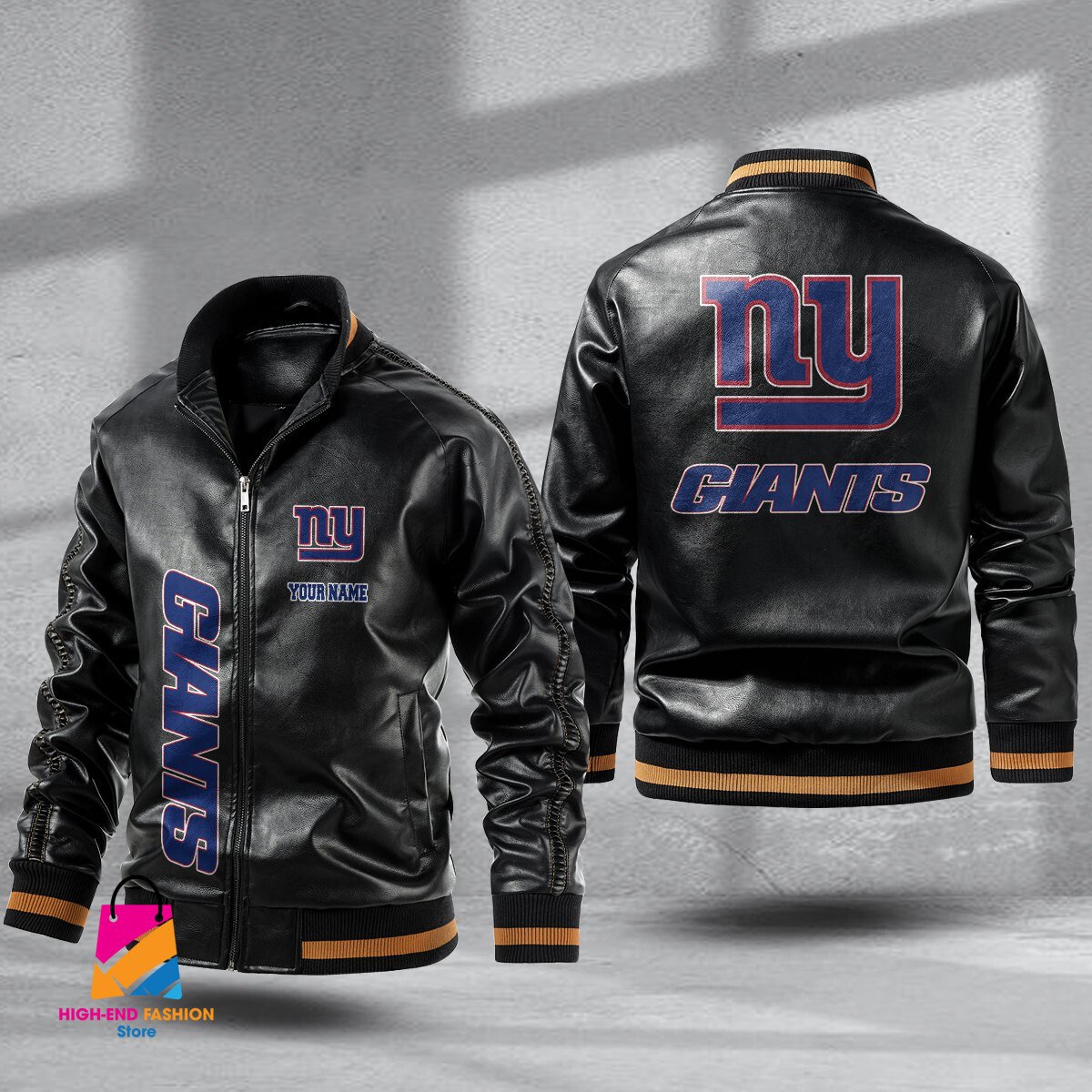 New York Giants NFL Style Leather Jacket For Fans
