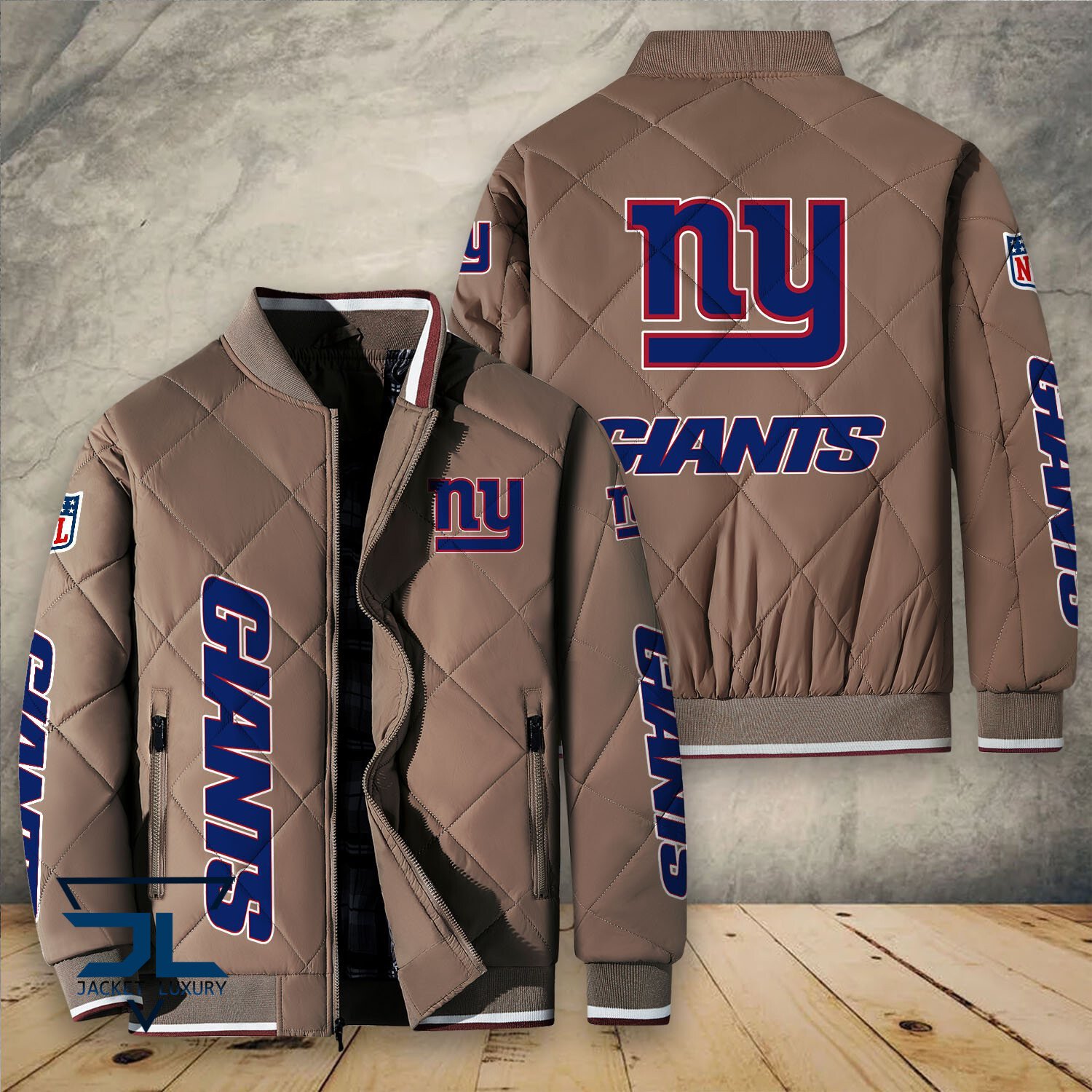 New York Giants NFL Style Puffer Jacket For Fans