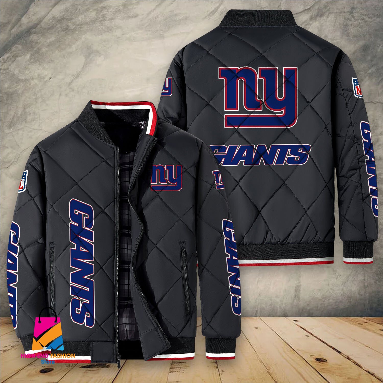 New York Giants NFL Style Puffer Jacket For Fans