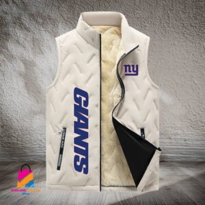 New York Giants NFL Style Sleeveless Puffer Jacket For Fans