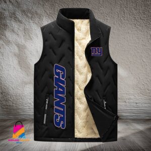 New York Giants NFL Style Sleeveless Puffer Jacket For Fans
