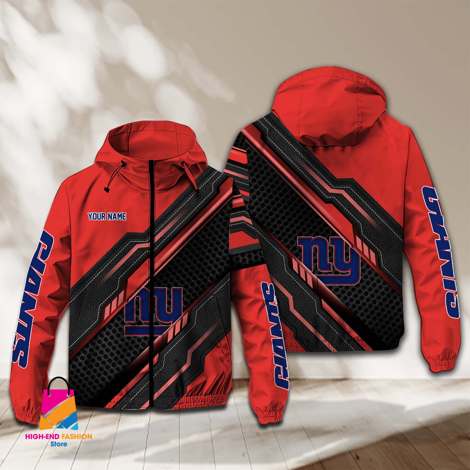 New York Giants NFL Style Windbreaker Jacket For Fans