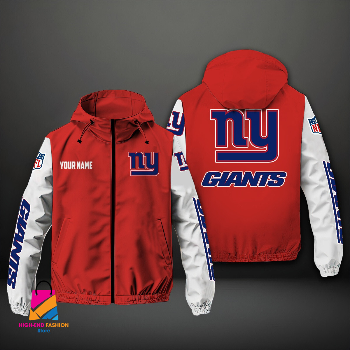 New York Giants NFL Style Windbreaker Jacket For Fans