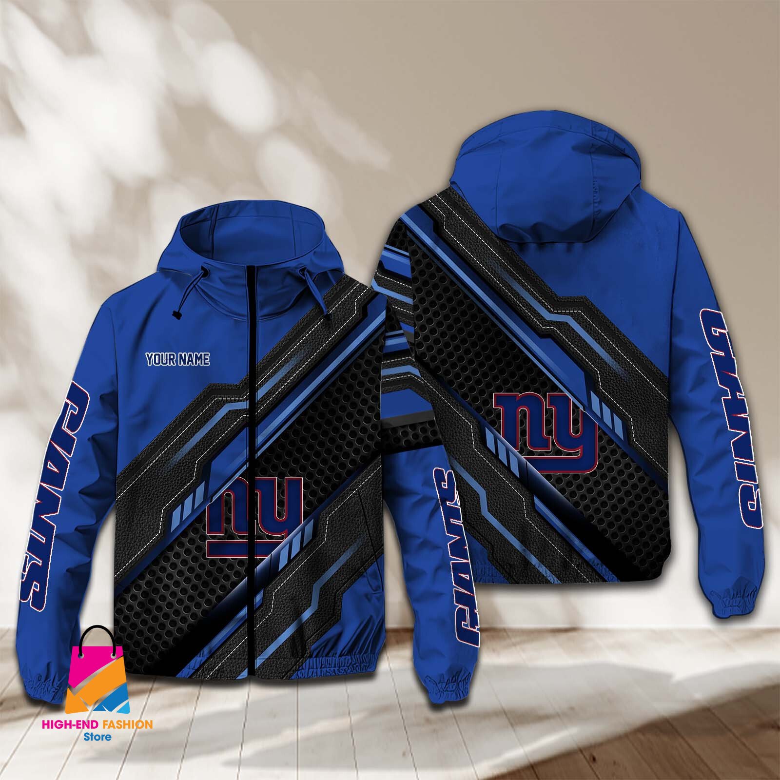New York Giants NFL Style Windbreaker Jacket For Fans