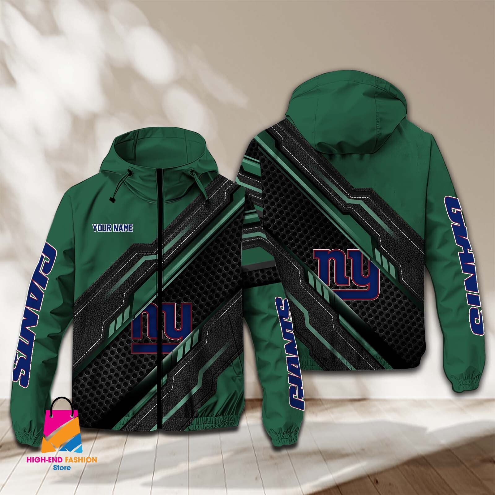 New York Giants NFL Style Windbreaker Jacket For Fans
