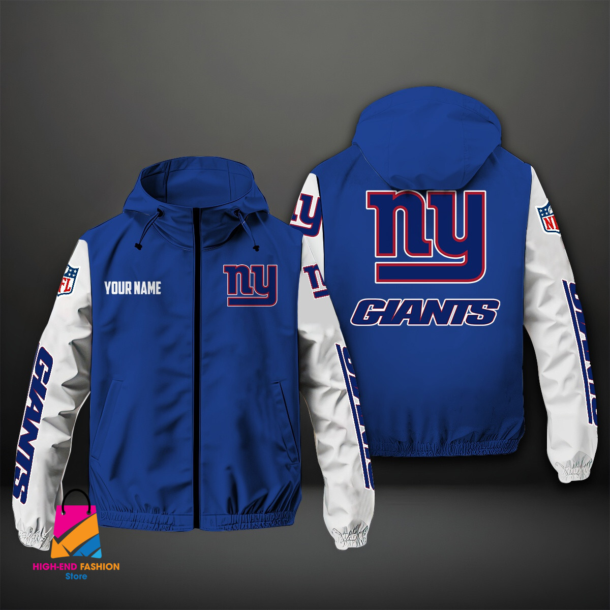 New York Giants NFL Style Windbreaker Jacket For Fans