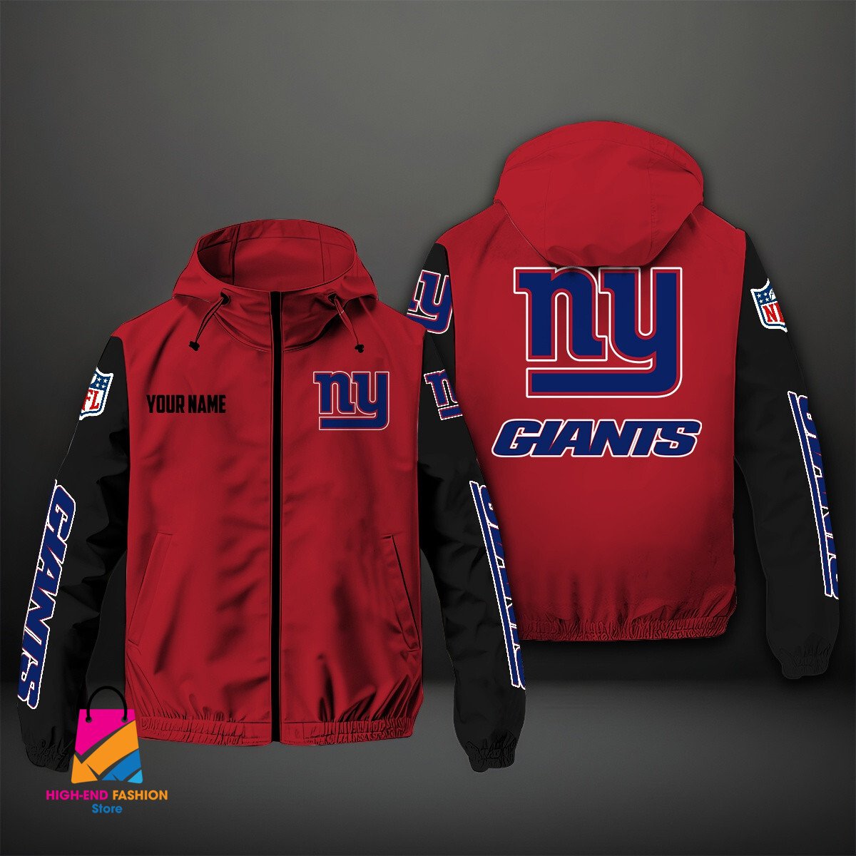 New York Giants NFL Style Windbreaker Jacket For Fans