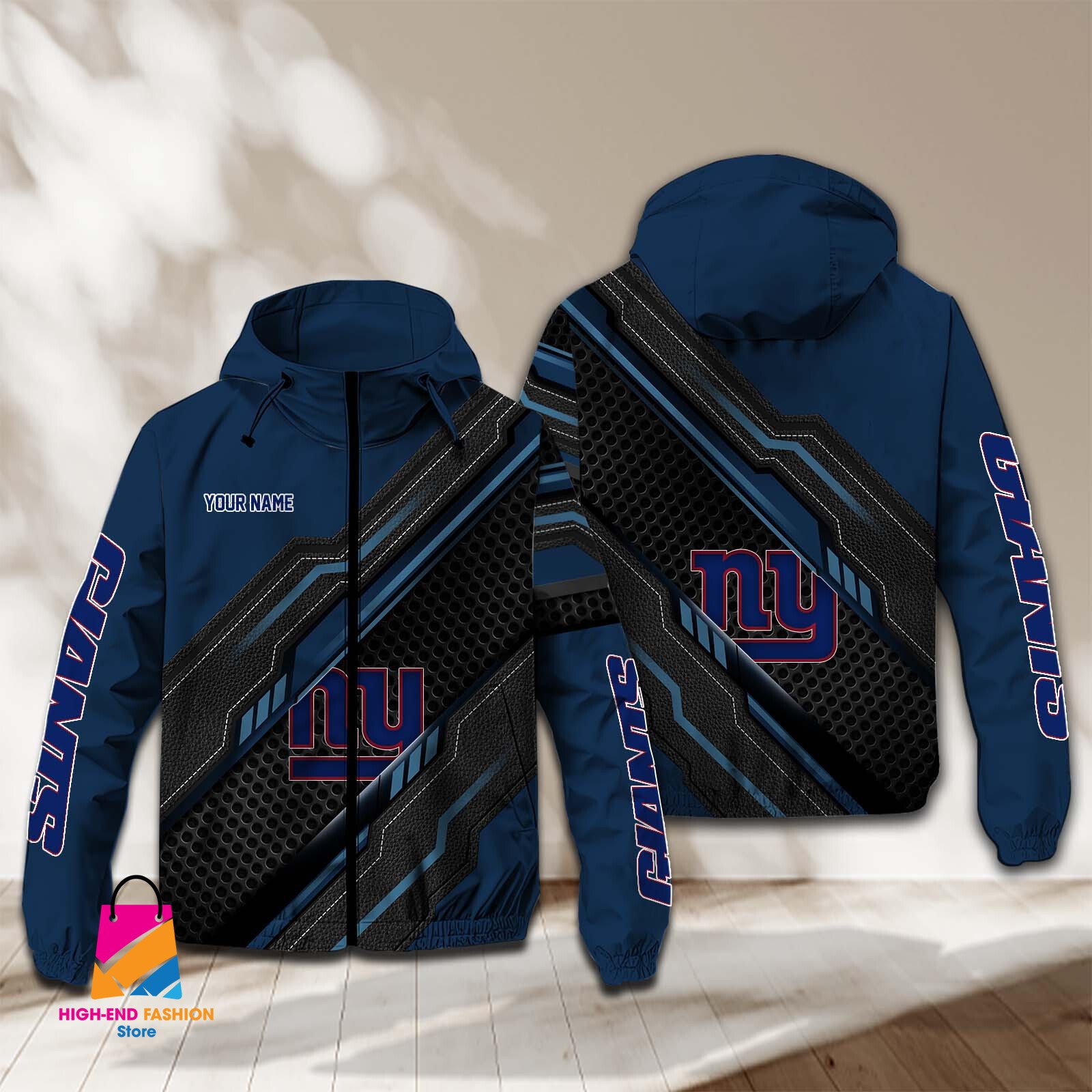 New York Giants NFL Style Windbreaker Jacket For Fans