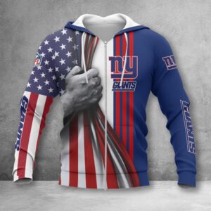 New York Giants NFL Style Zip Hoodie Jacket For Fans
