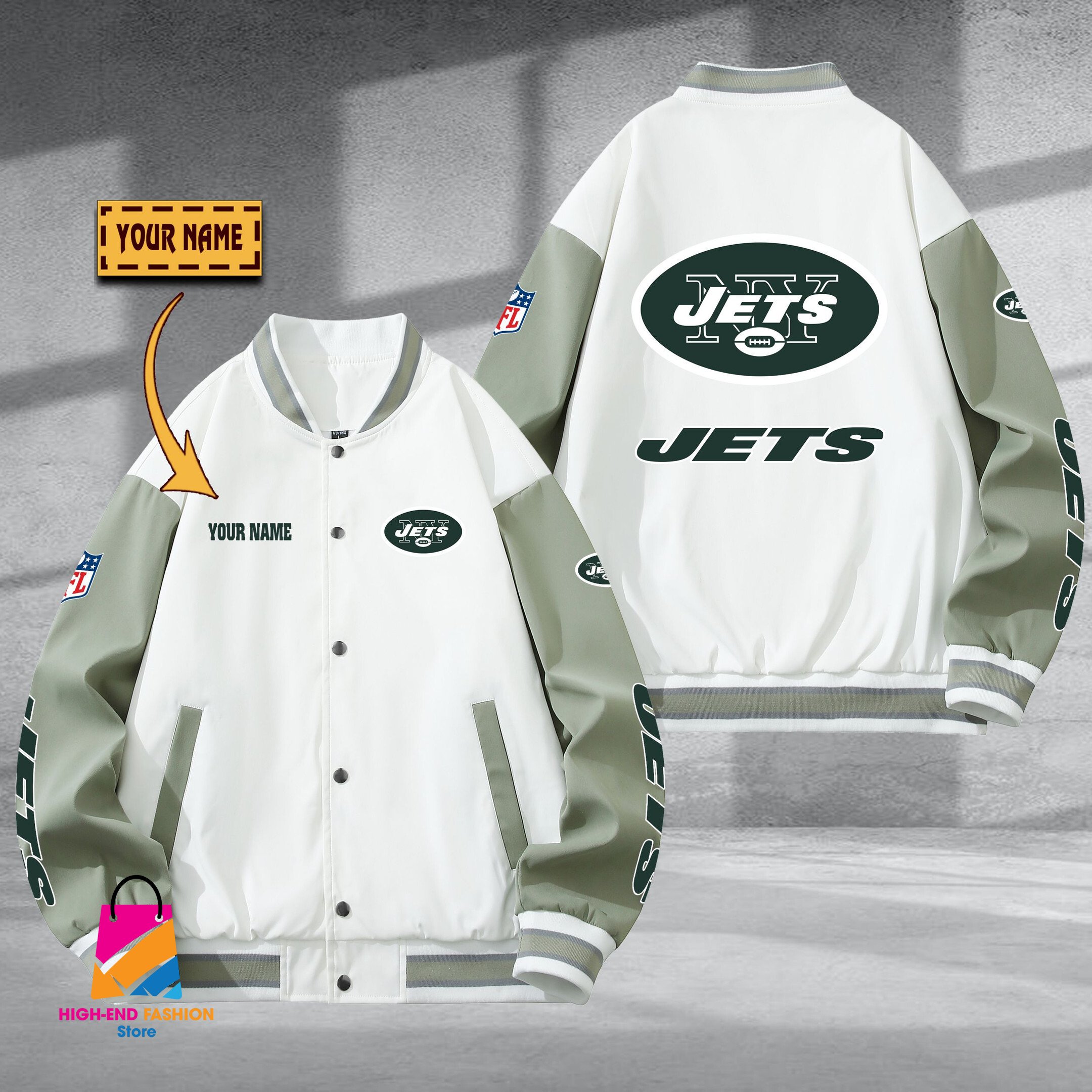 New York Jets NFL Style Baseball Jacket For Fan