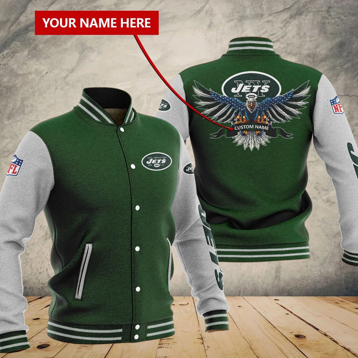 New York Jets NFL Style Baseball Jacket For Fan