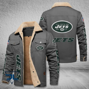 New York Jets NFL Style Fleece Thermal Cotton Jacket For Fans