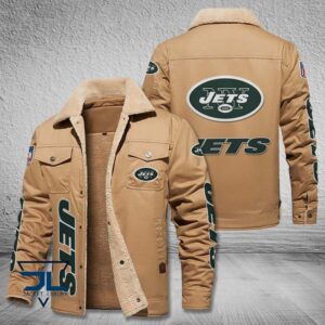 New York Jets NFL Style Fleece Thermal Cotton Jacket For Fans