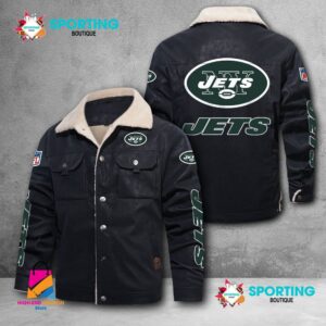 New York Jets NFL Style Fleece Thermal Cotton Jacket For Fans