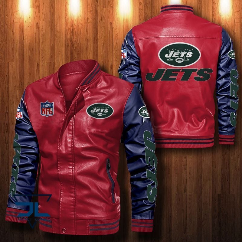 New York Jets NFL Style Leather Jacket For Fan