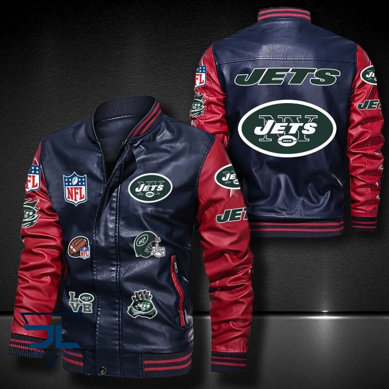 New York Jets NFL Style Leather Jacket For Fan
