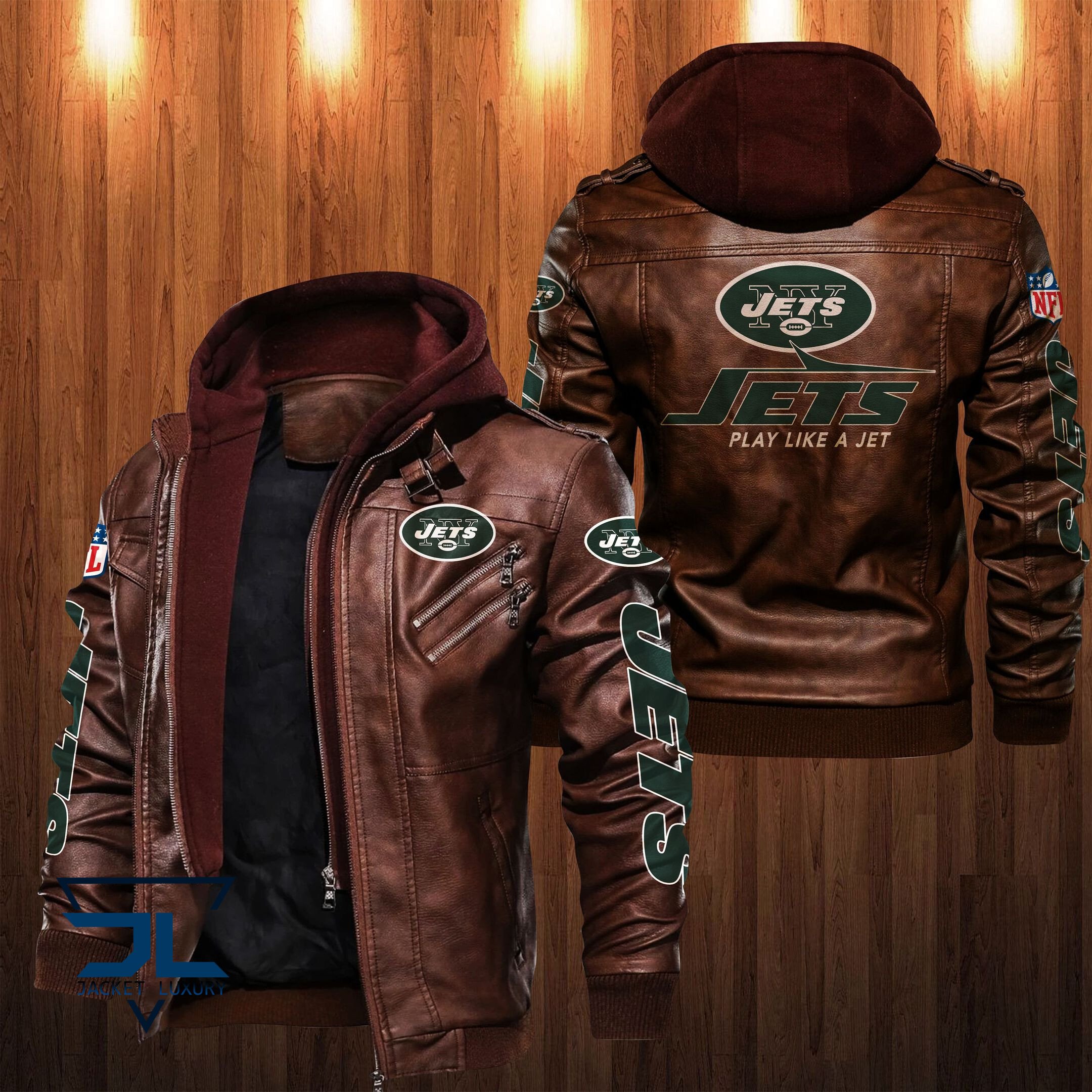New York Jets NFL Style Leather Jacket For Fan