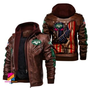 New York Jets NFL Style Leather Jacket For Fan