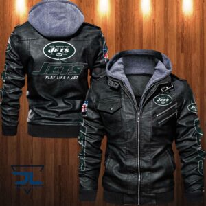 New York Jets NFL Style Leather Jacket For Fan