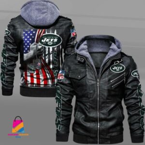 New York Jets NFL Style Leather Jacket For Fan