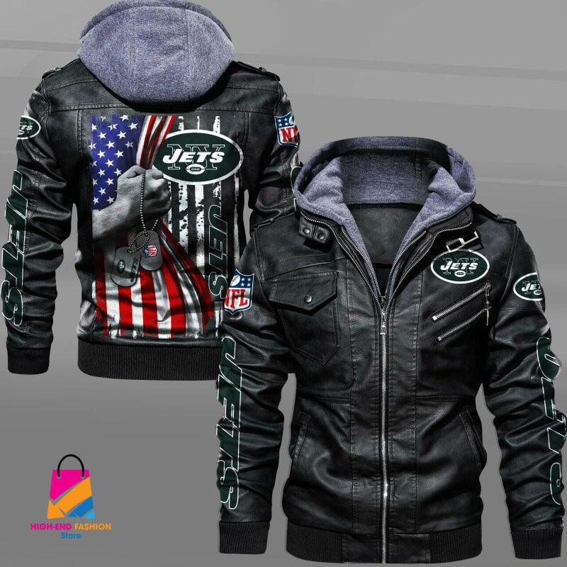 New York Jets NFL Style Leather Jacket For Fan
