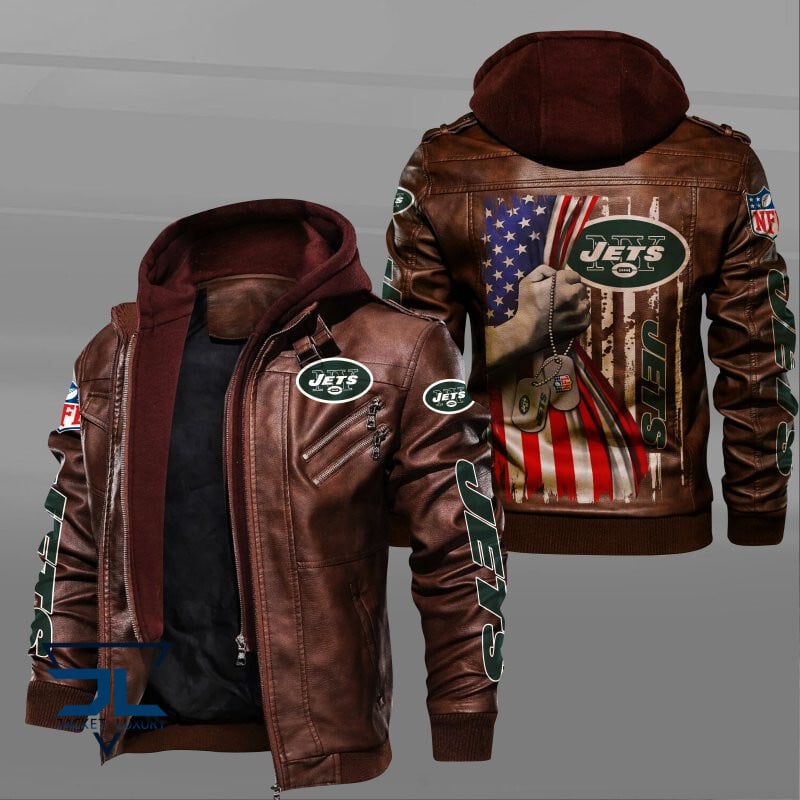 New York Jets NFL Style Leather Jacket For Fan