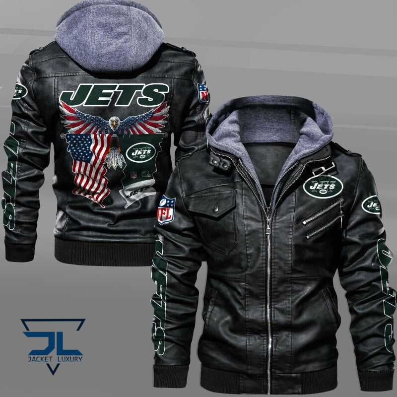New York Jets NFL Style Leather Jacket For Fan