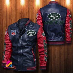 New York Jets NFL Style Leather Jacket For Fan