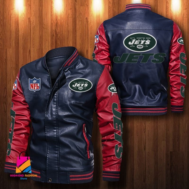 New York Jets NFL Style Leather Jacket For Fan