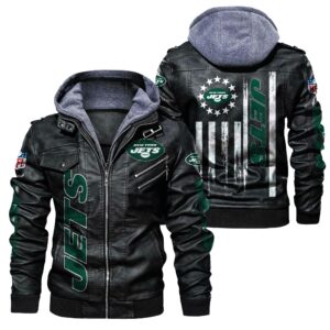 New York Jets NFL Style Leather Jacket For Fan