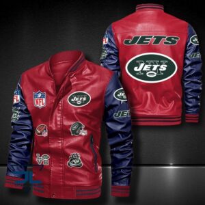New York Jets NFL Style Leather Jacket For Fan