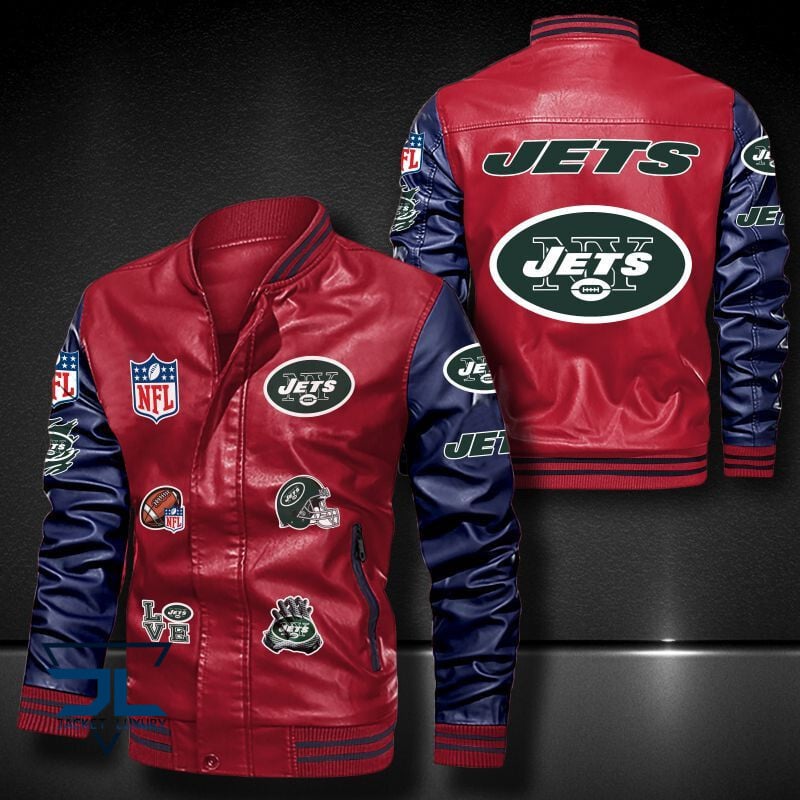 New York Jets NFL Style Leather Jacket For Fan