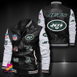 New York Jets NFL Style Leather Jacket For Fan