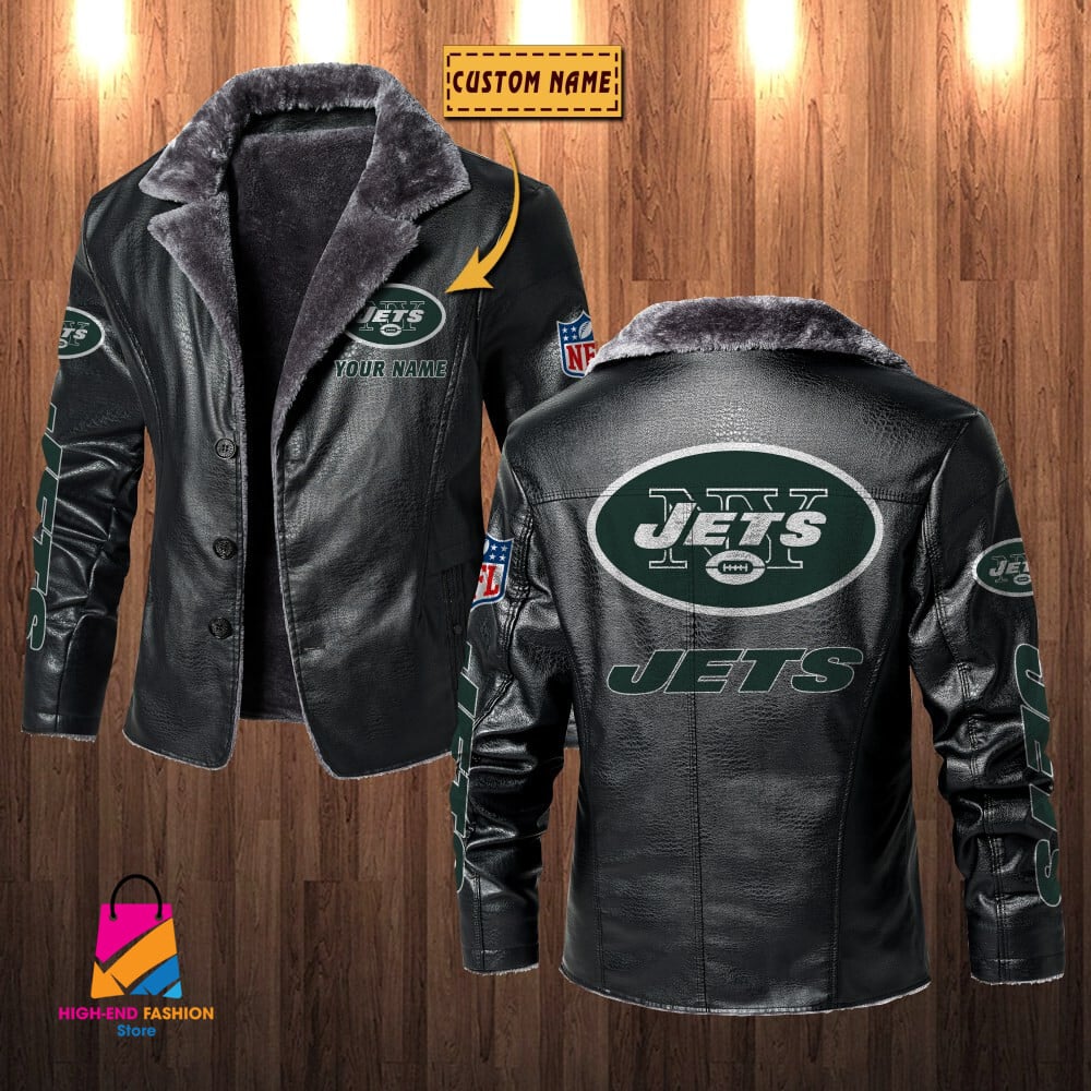 New York Jets NFL Style Leather Jacket For Fans
