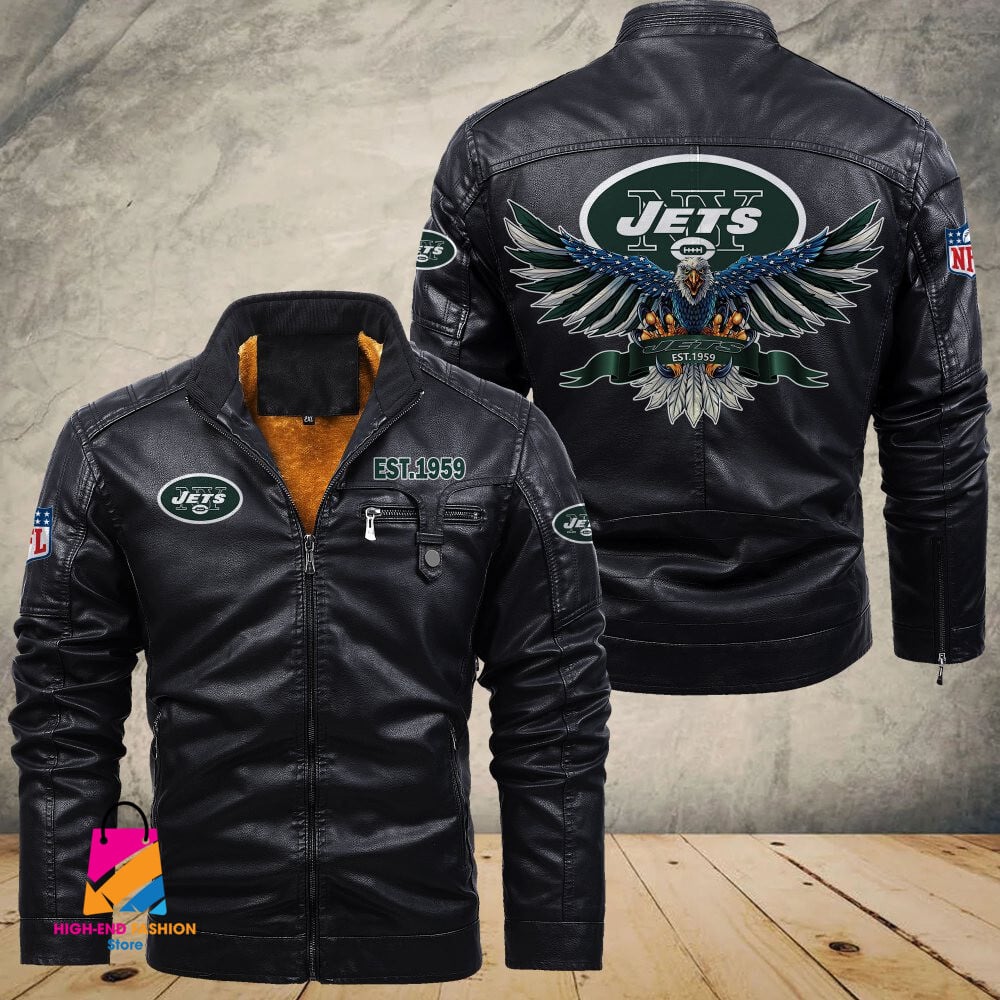 New York Jets NFL Style Leather Jacket For Fans