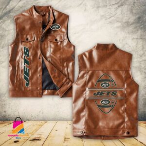 New York Jets NFL Style Sleeveless Leather Jacket For Fans
