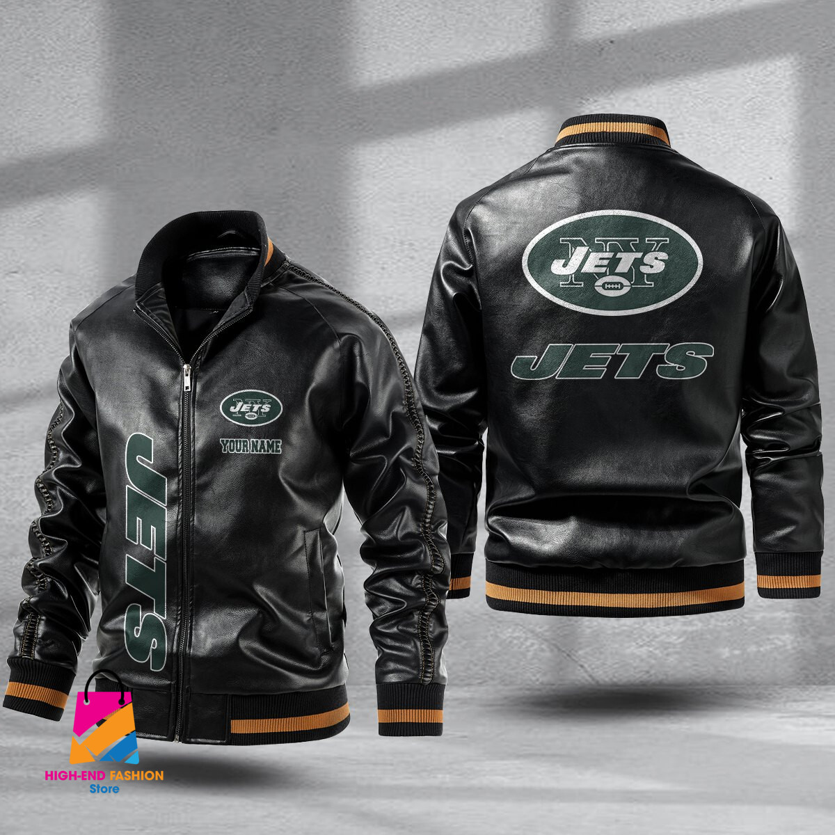 New York Jets NFL Style Leather Jacket For Fans