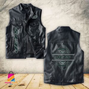 New York Jets NFL Style Sleeveless Leather Jacket For Fans