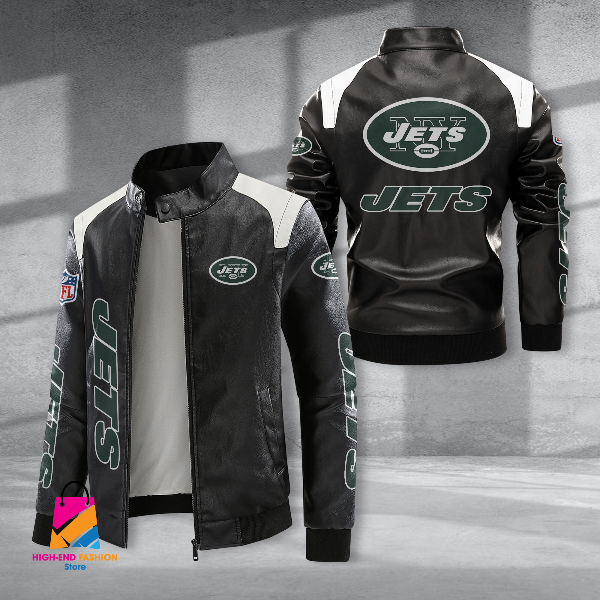 New York Jets NFL Style Leather Jacket For Fans