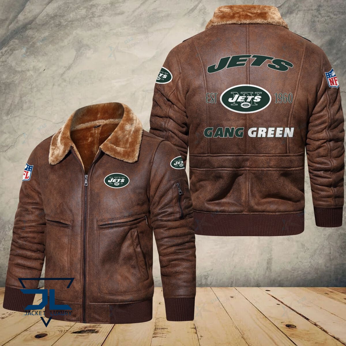 New York Jets NFL Style Leather Jacket For Fans