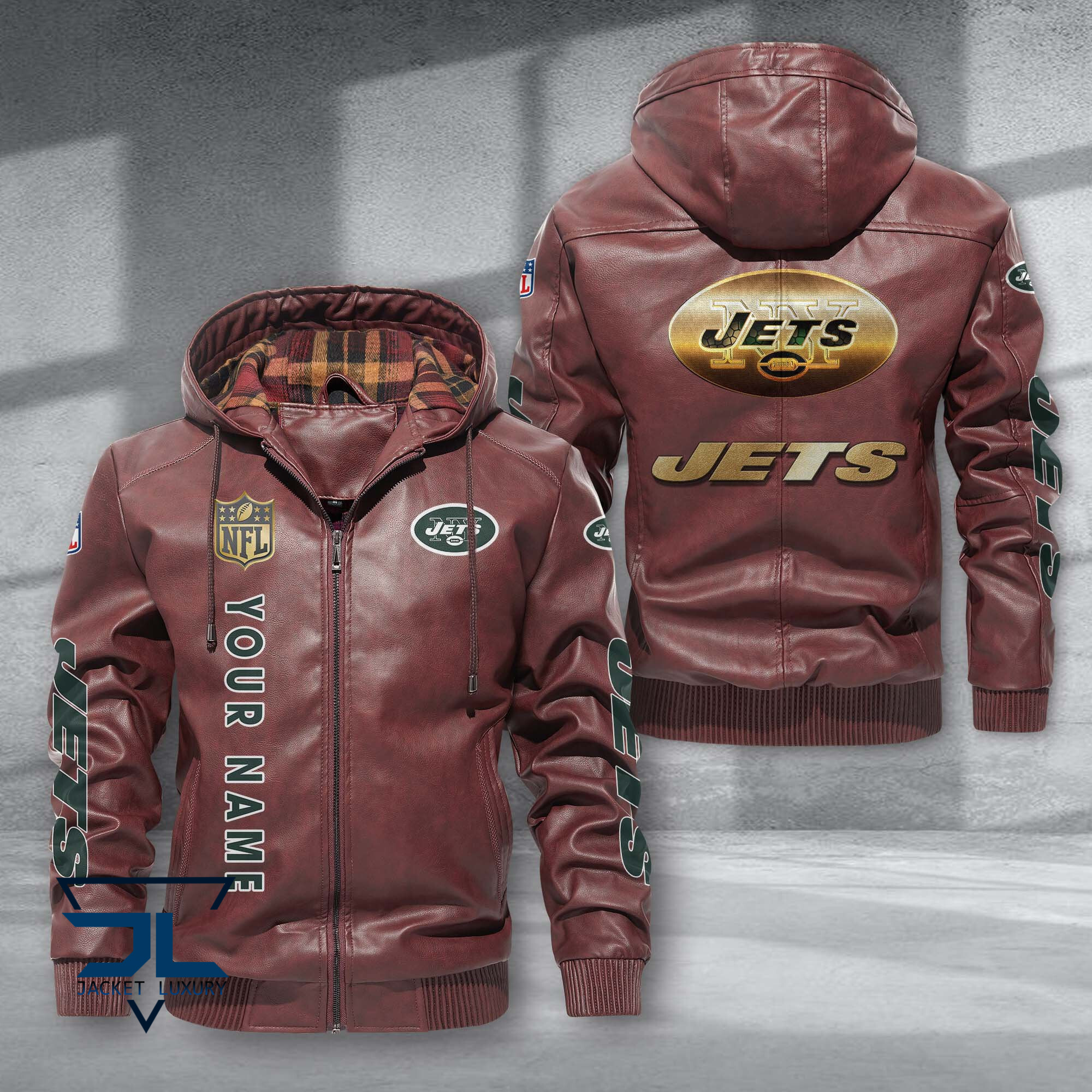 New York Jets NFL Style Leather Jacket For Fans