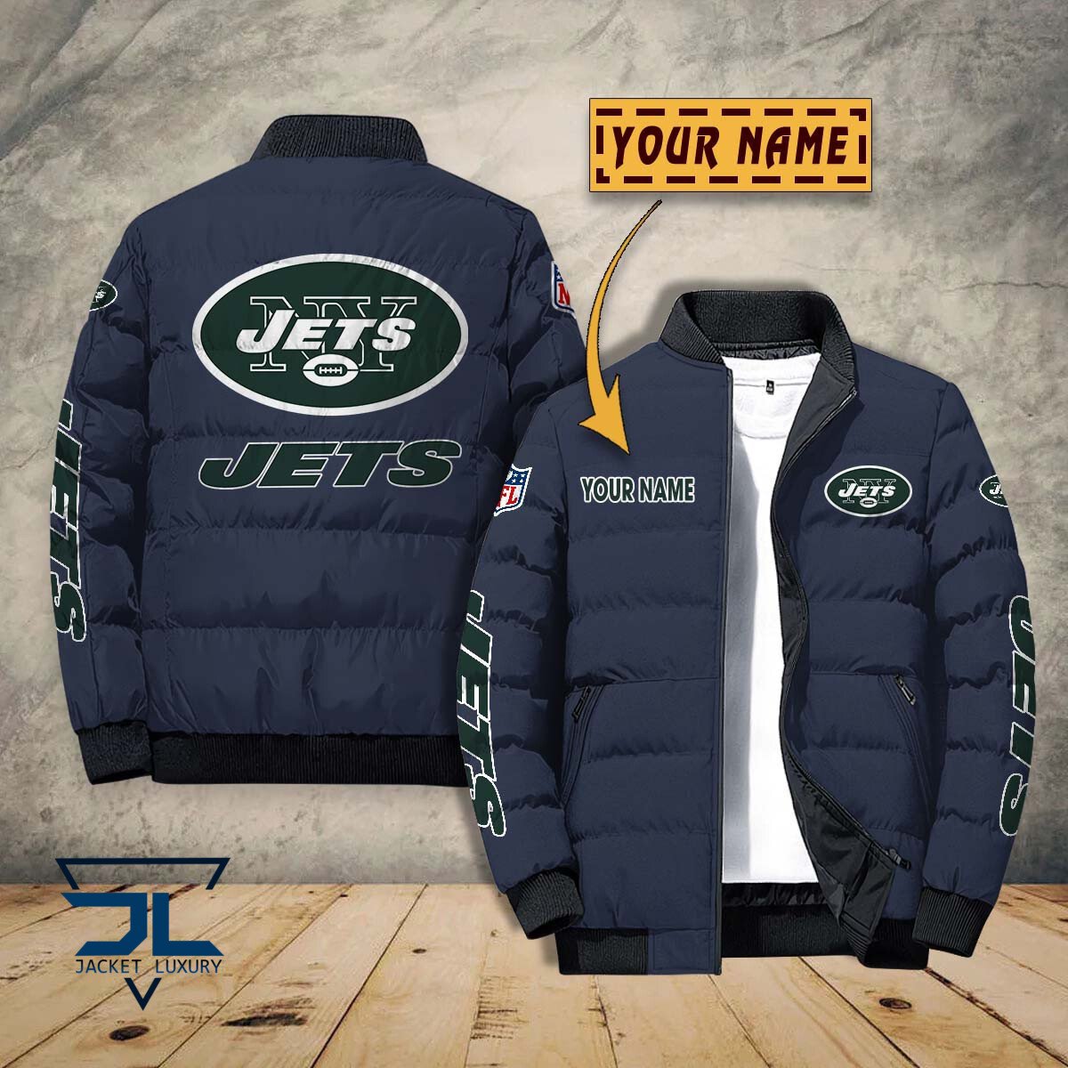 New York Jets NFL Style Puffer Jacket For Fans