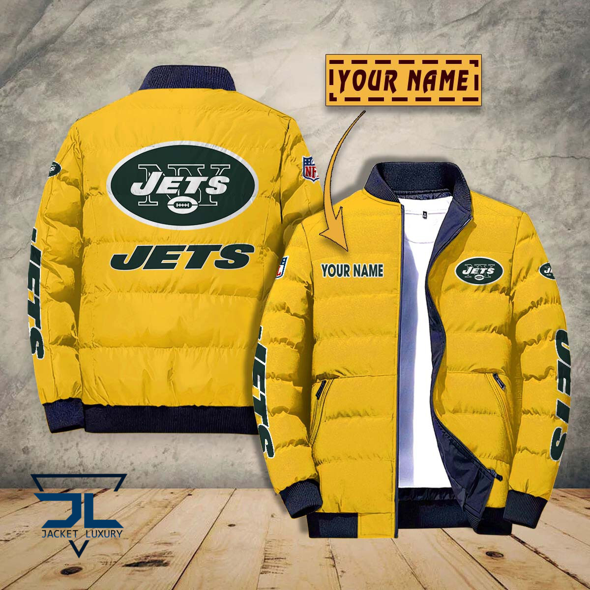 New York Jets NFL Style Puffer Jacket For Fans