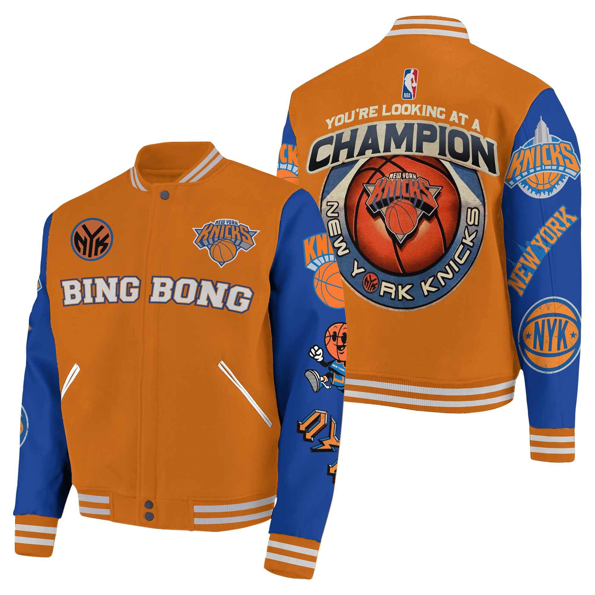 New York Knicks NBA Style Baseball Jacket For Fans