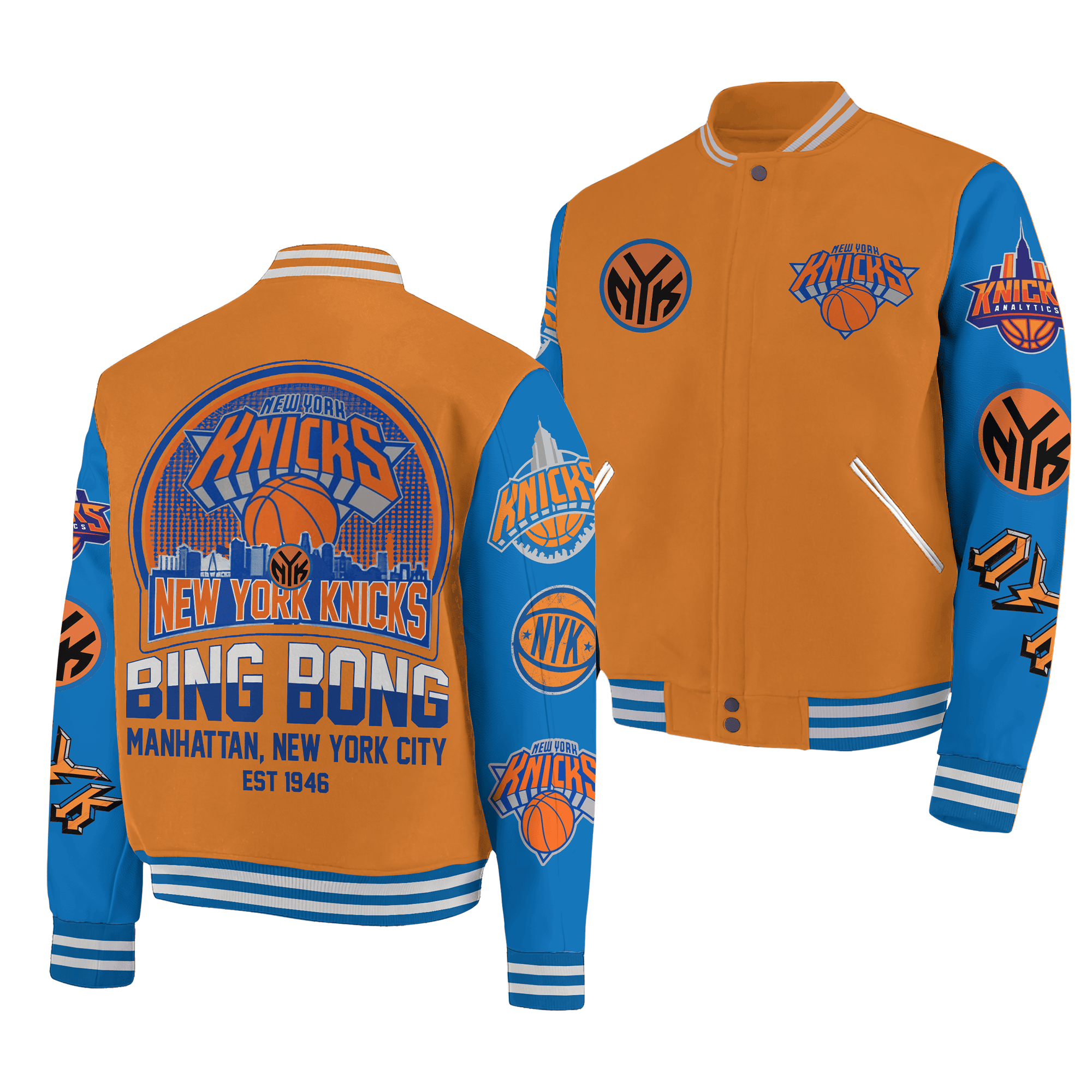 New York Knicks NBA Style Baseball Jacket For Fans