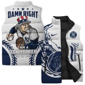 New York Yankees MLB Style Sleeveless Puffer Jacket For Fans