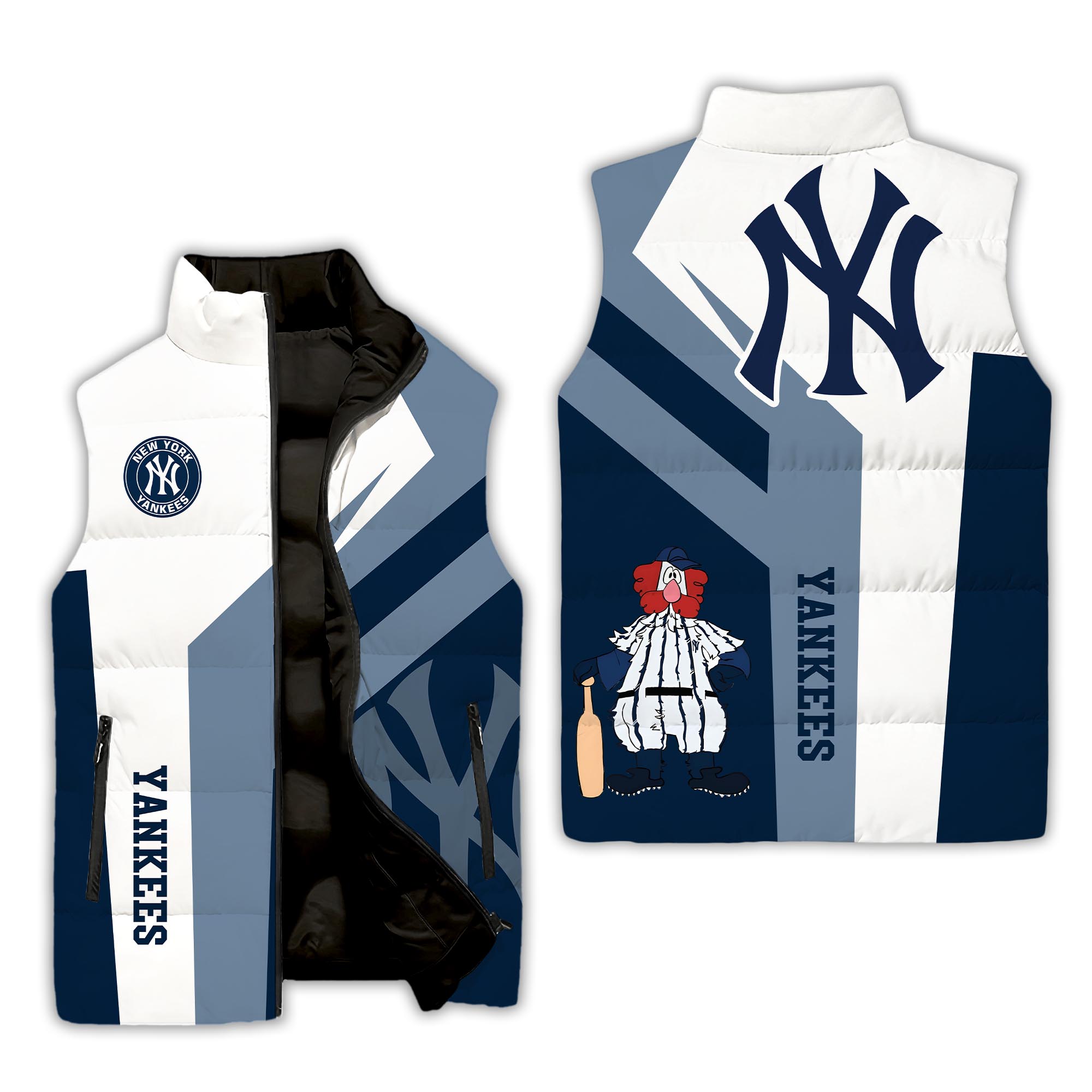 New York Yankees MLB Style Sleeveless Puffer Jacket For Fans