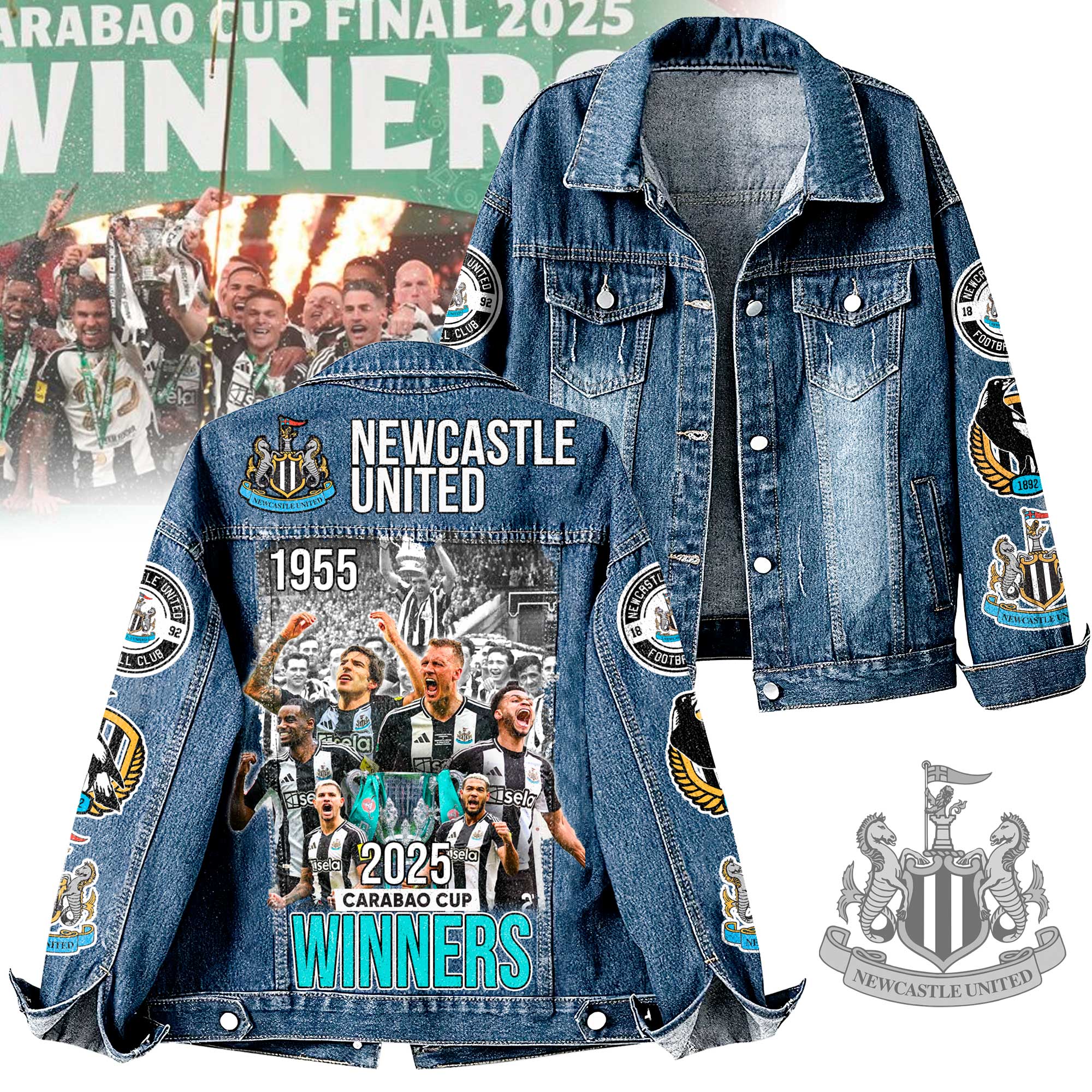 Newcastle United F.C. Premier League Denim Jacket Gift For Fans